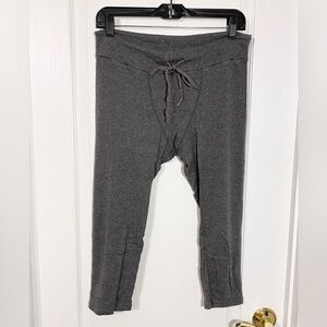 Y2K Lucky Brand Long John Style Cropped Knit PJ Lounge Pants Gray Large